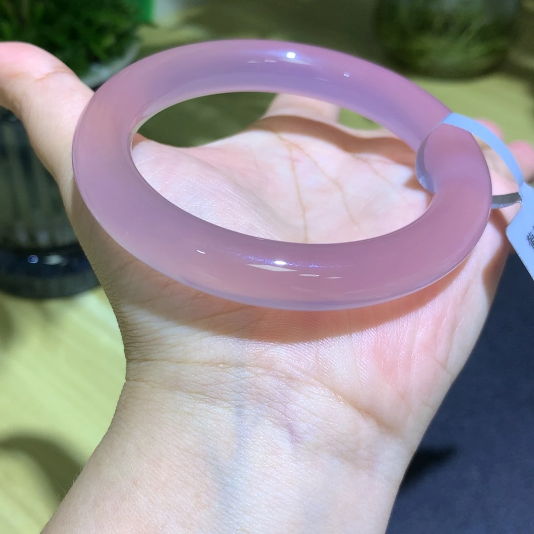手镯玛瑙/玉髓未镶嵌葡萄紫圆条