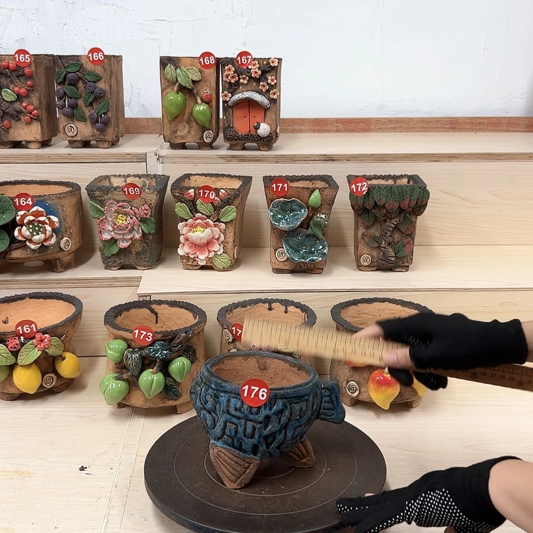 紫砂花盆176号内口11×9外高11