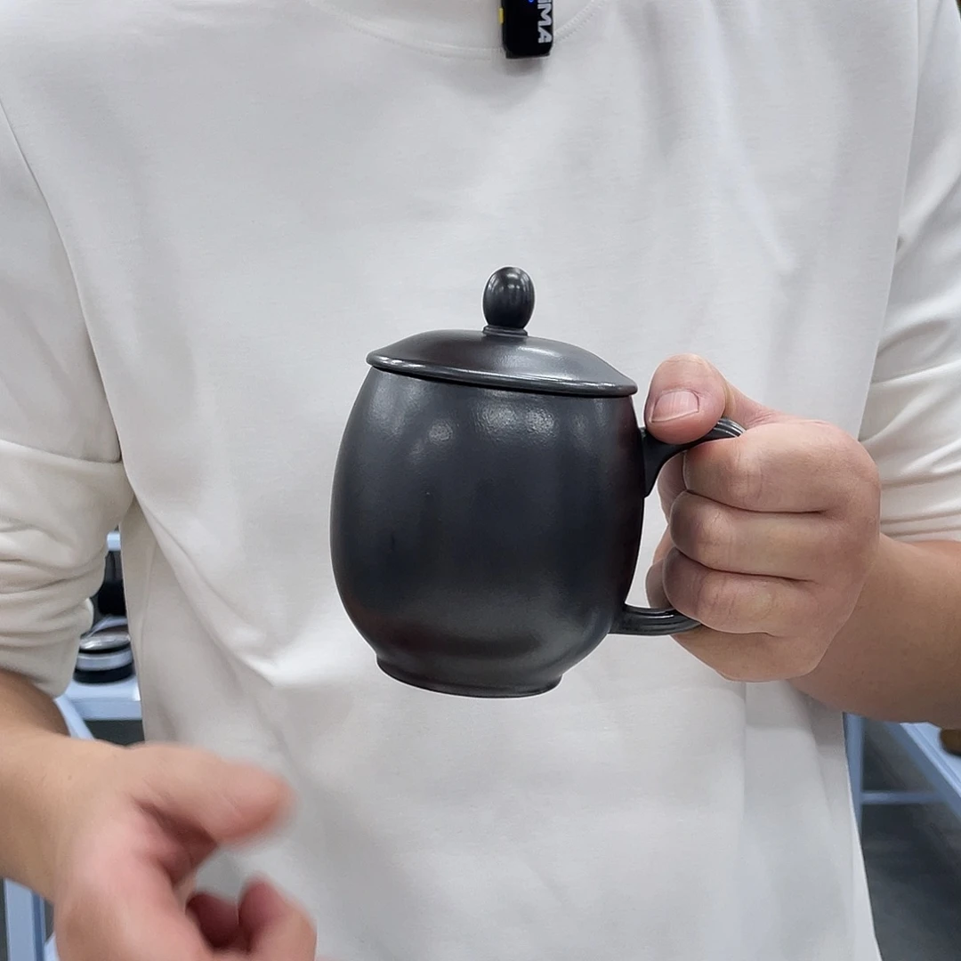 茶杯紫砂龙蛋石黄