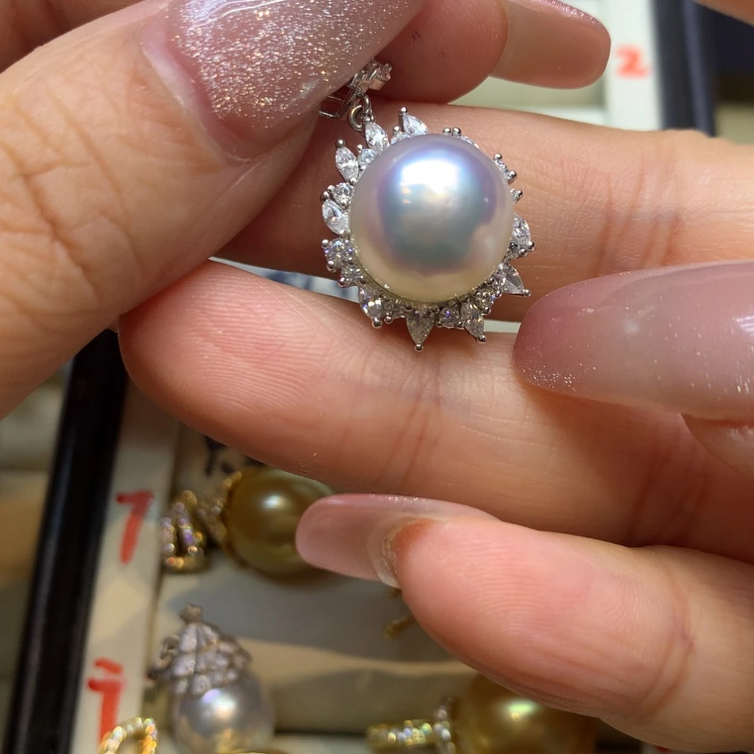 颈饰银S925镶嵌海水珍珠