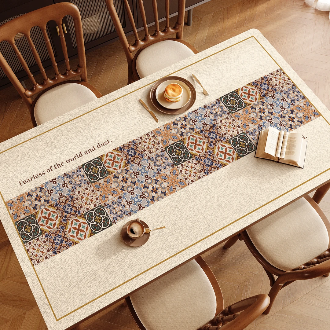 美式餐桌垫轻奢高级感新款桌布防水防油免洗隔热防烫茶几桌面垫子