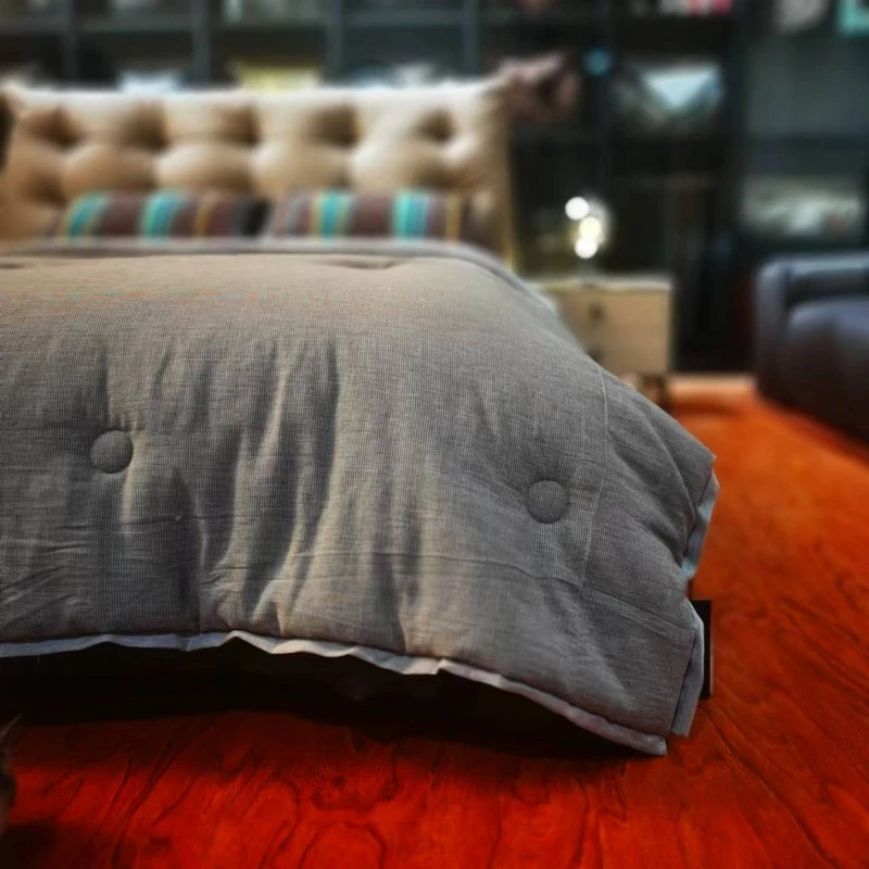 【千禧格灰】全棉亲肤柔软双层纱被子