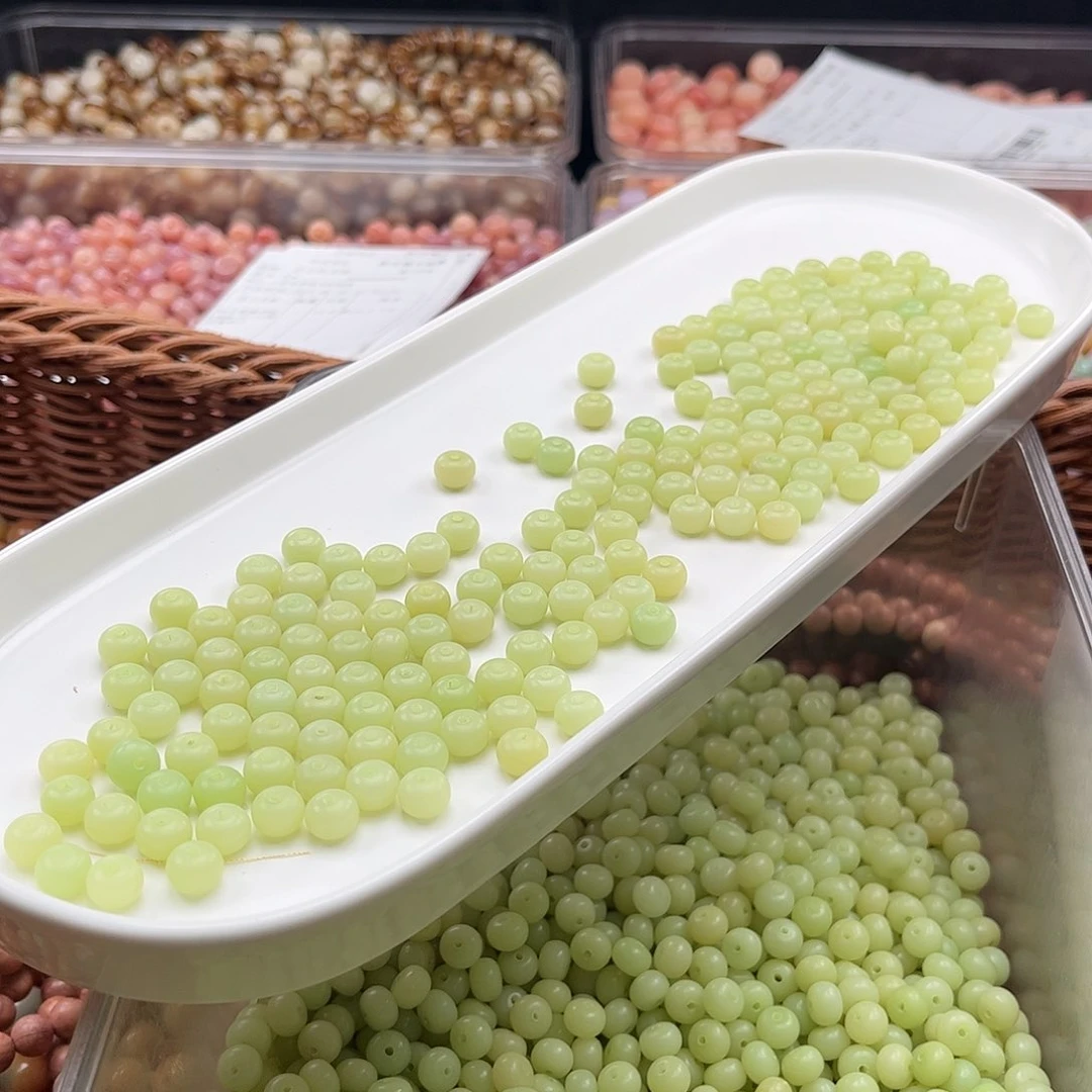 白玉菩提吊坠q7mm/100+50颗小青提