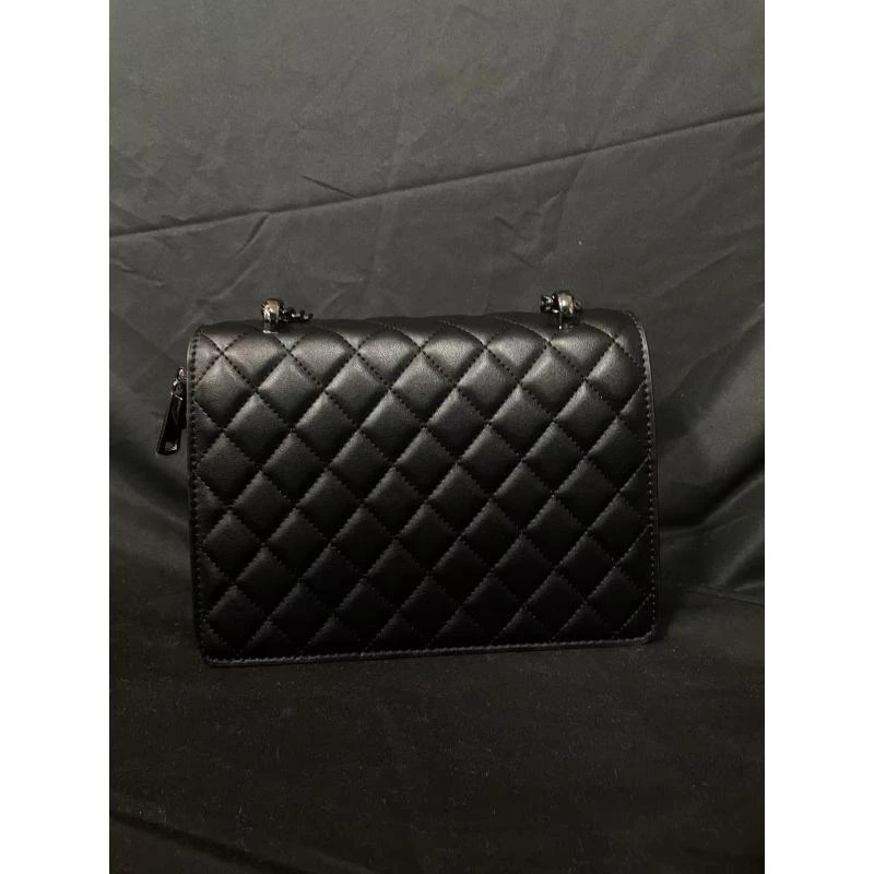 SMVP 高定奢品 时尚潮流真皮新款女包斜挎包22cm 0435 黑色