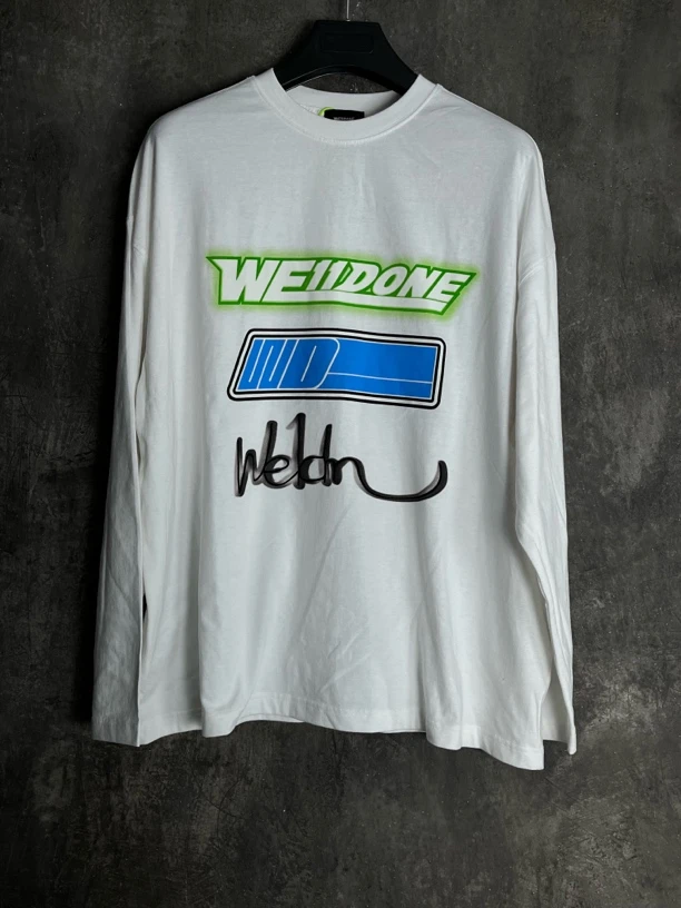 全新未使用 YSL/圣罗兰 S码*1/WE11DONE手绘弹幕logo短袖/03736