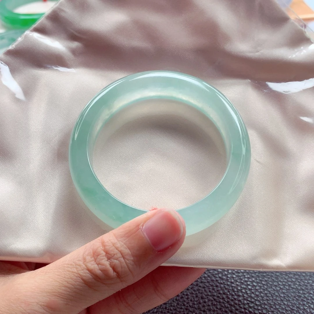 未镶嵌手镯翡翠R*起光冰透冰晴绿种水天花板A