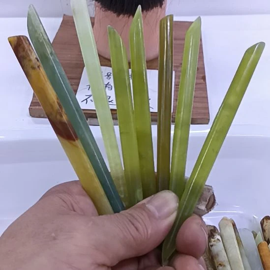 蛇纹石玉合金蛇纹石岫玉发簪子