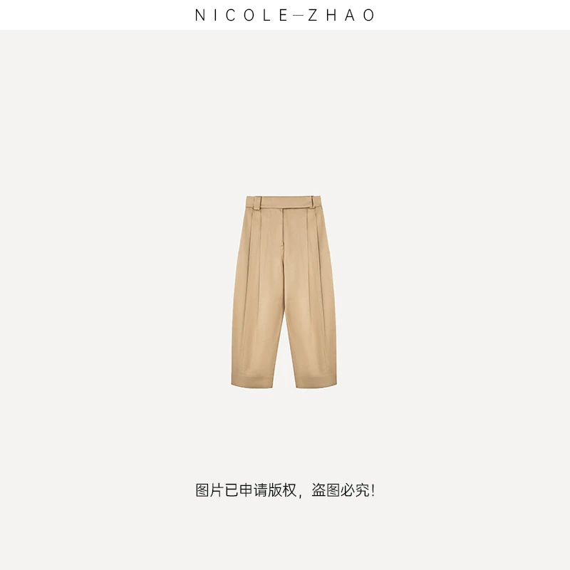 【贵姐NICOLE】高端设计师款百搭宽松显瘦英伦风休闲裤NZ0406