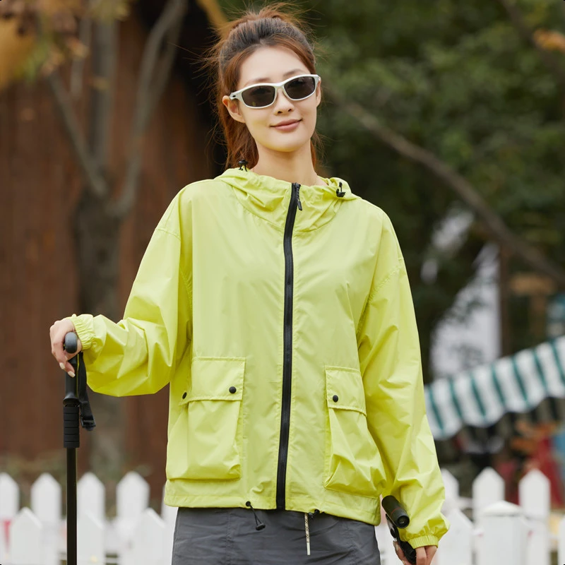 TIFICY户外夏季新款原纱防晒衣女工装运动风防水户外休闲防晒外套