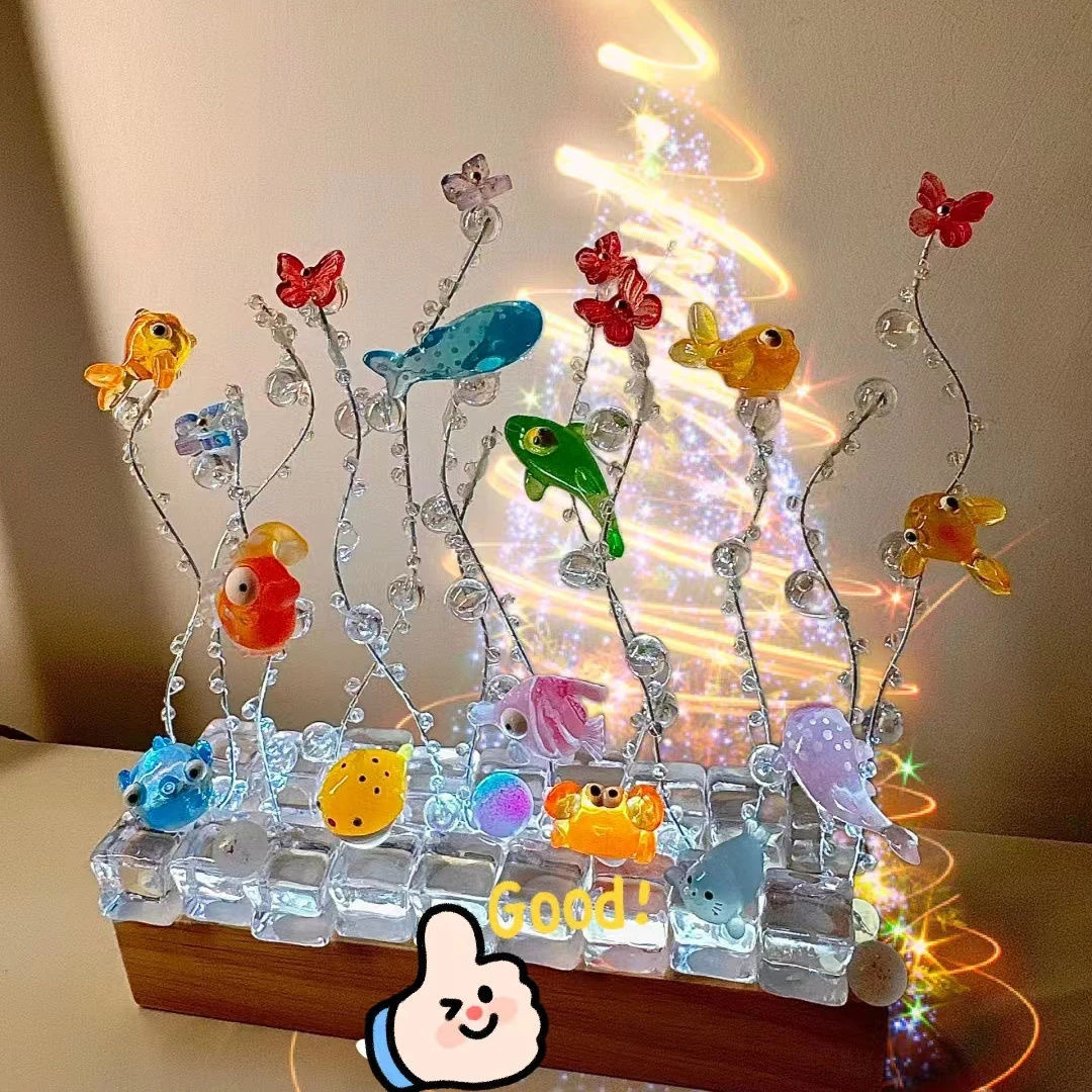 【咕噜】海底世界冰块海洋金鱼手工diy创意礼物制作高颜值卧室摆件