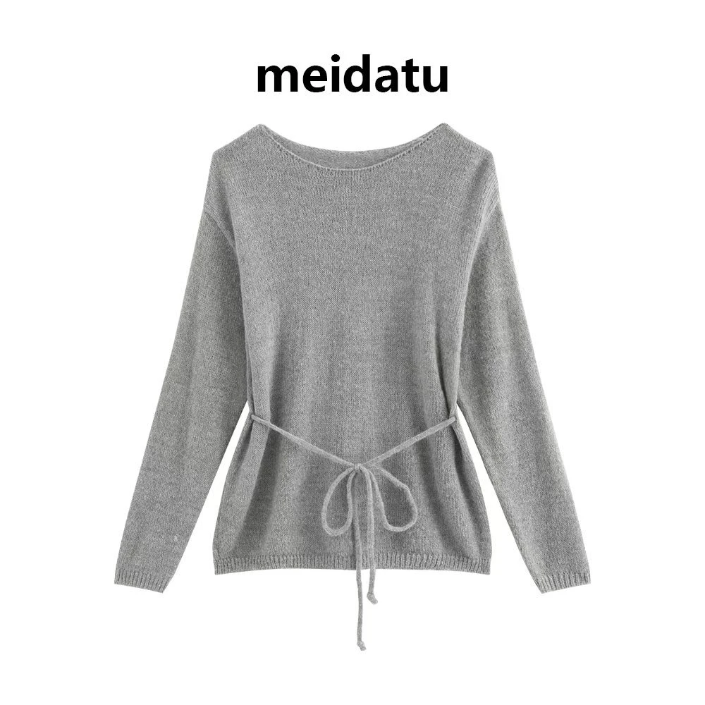 美哒兔（优雅随型）随性松弛简约针织上衣（小个子版）CM656-25