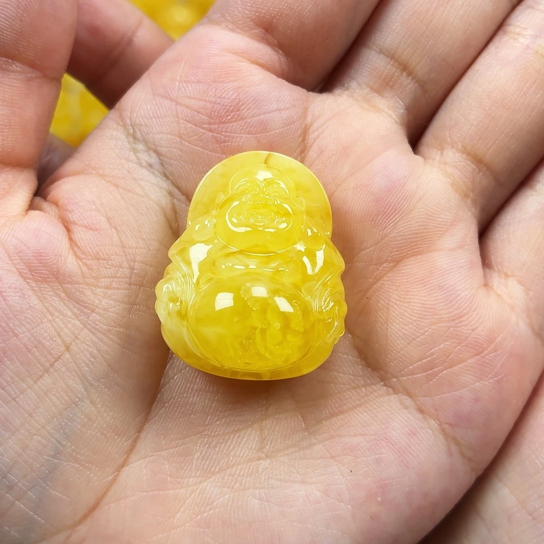 蜜蜡颈饰未镶嵌焦皮浓蜡妖花佛公