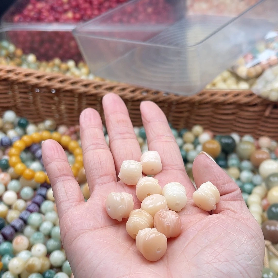 白玉菩提吊坠Z/12mm/5+5颗微瑕福利