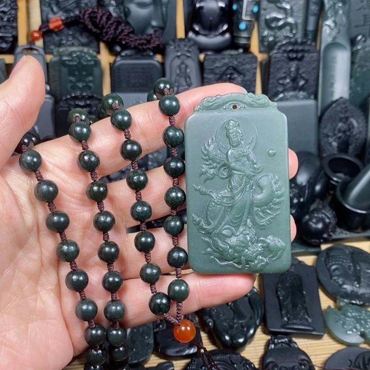 和田玉（青玉）颈饰未镶嵌