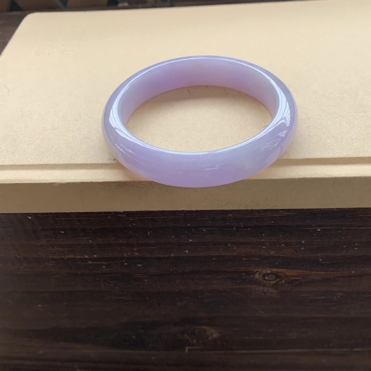 冰润细腻浓紫手镯，特价9980圈口58.7-12.9-8，天然翡翠缅A完美