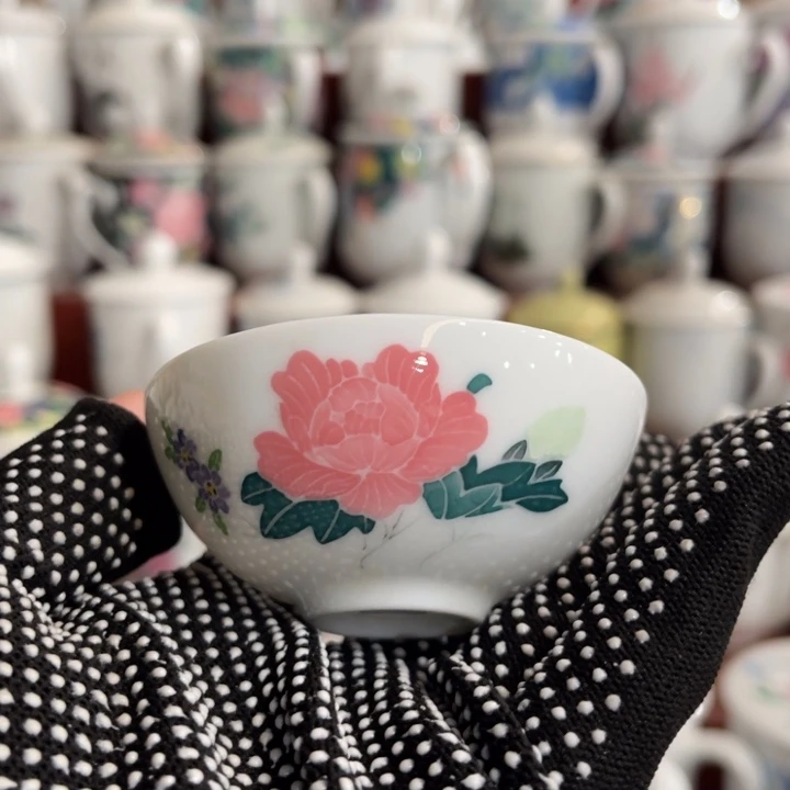 陶瓷醴陵手绘釉下五彩杯