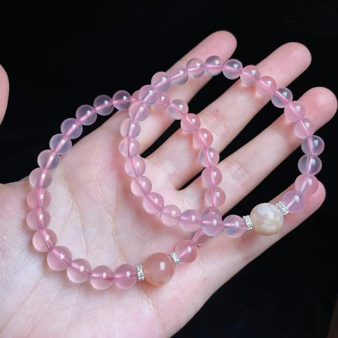 【玉总珠宝】粉水晶diy手串-约7mm 多样性 发一CAN2800067