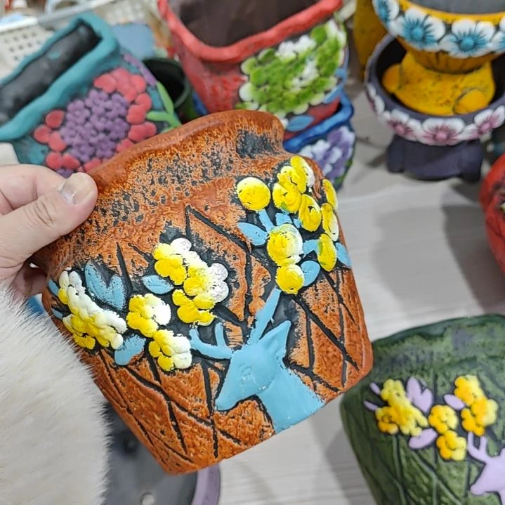 红陶吸水透气的白陶花盆凑满12发货