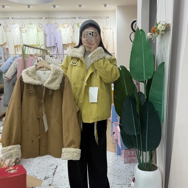【真爱妈咪】5226秋冬加厚外出洋气翻领厚款棉服