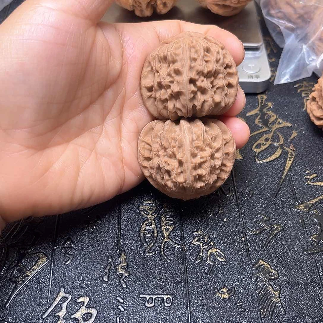 把件文玩核桃白狮子