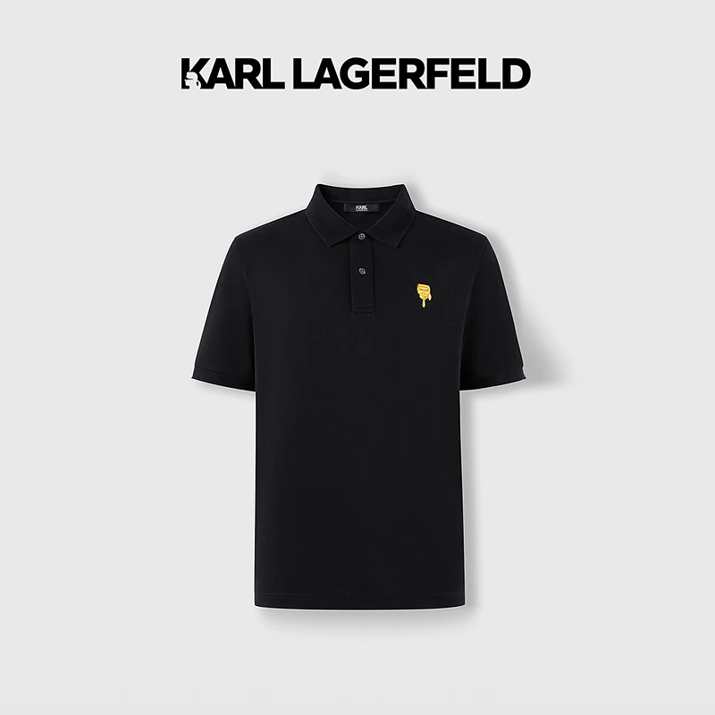 【官方男装】KARL LAGERFELD卡尔拉格斐黄色黑色短袖POLO衫M22X2001