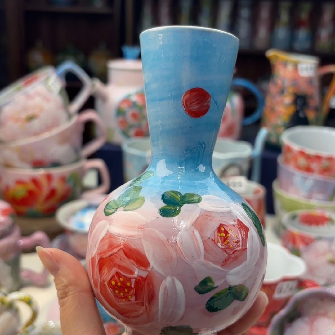 瓷片景德镇手绘高温釉下彩陶瓷茶具