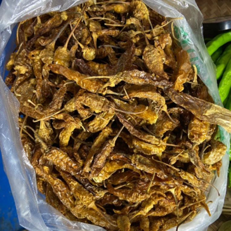 湖南湘西农家土特产樟树港皱皮白辣椒