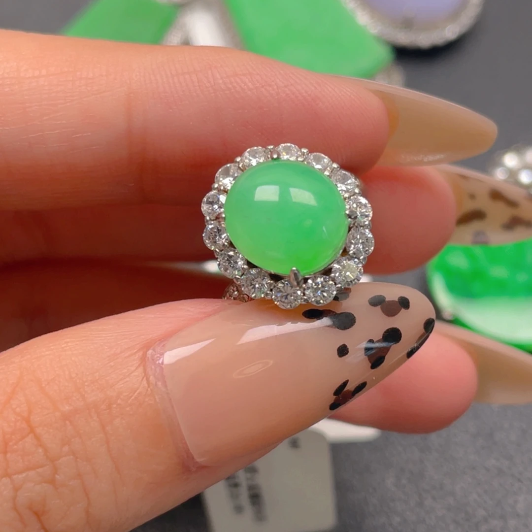 翡翠银S925镶嵌吊坠(不含链)