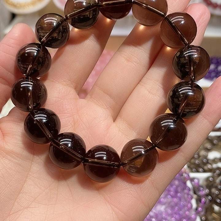 水晶手链未镶嵌茶水晶手链