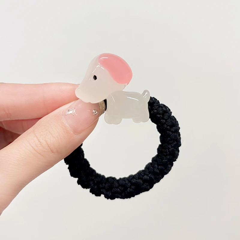 韩国进口AZNAVOUR卡通可爱俏皮糖果色小狗儿童发圈头绳粗皮筋小号