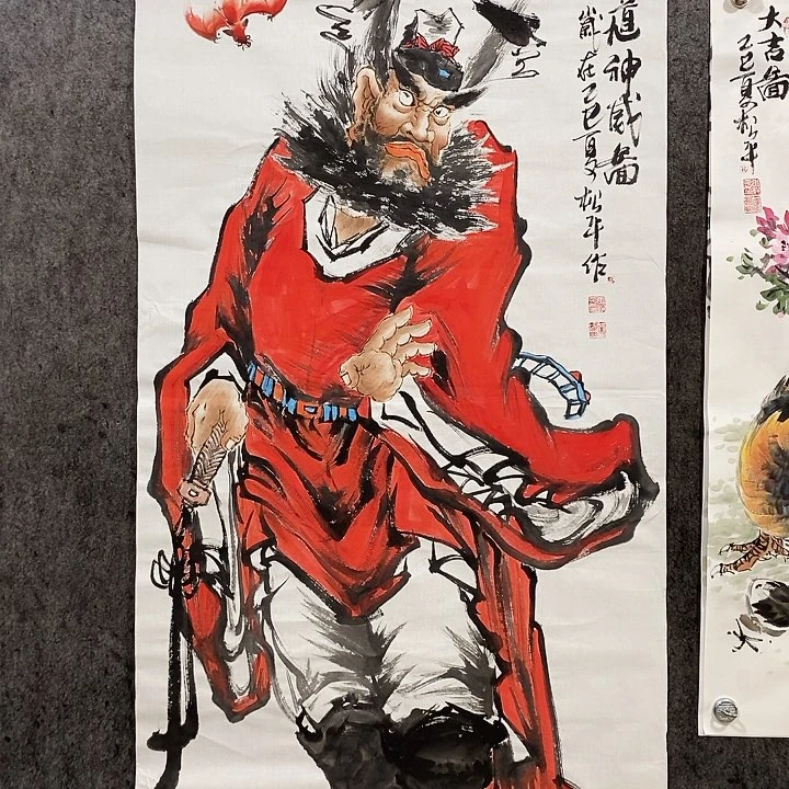 国画手绘国画人物钟馗