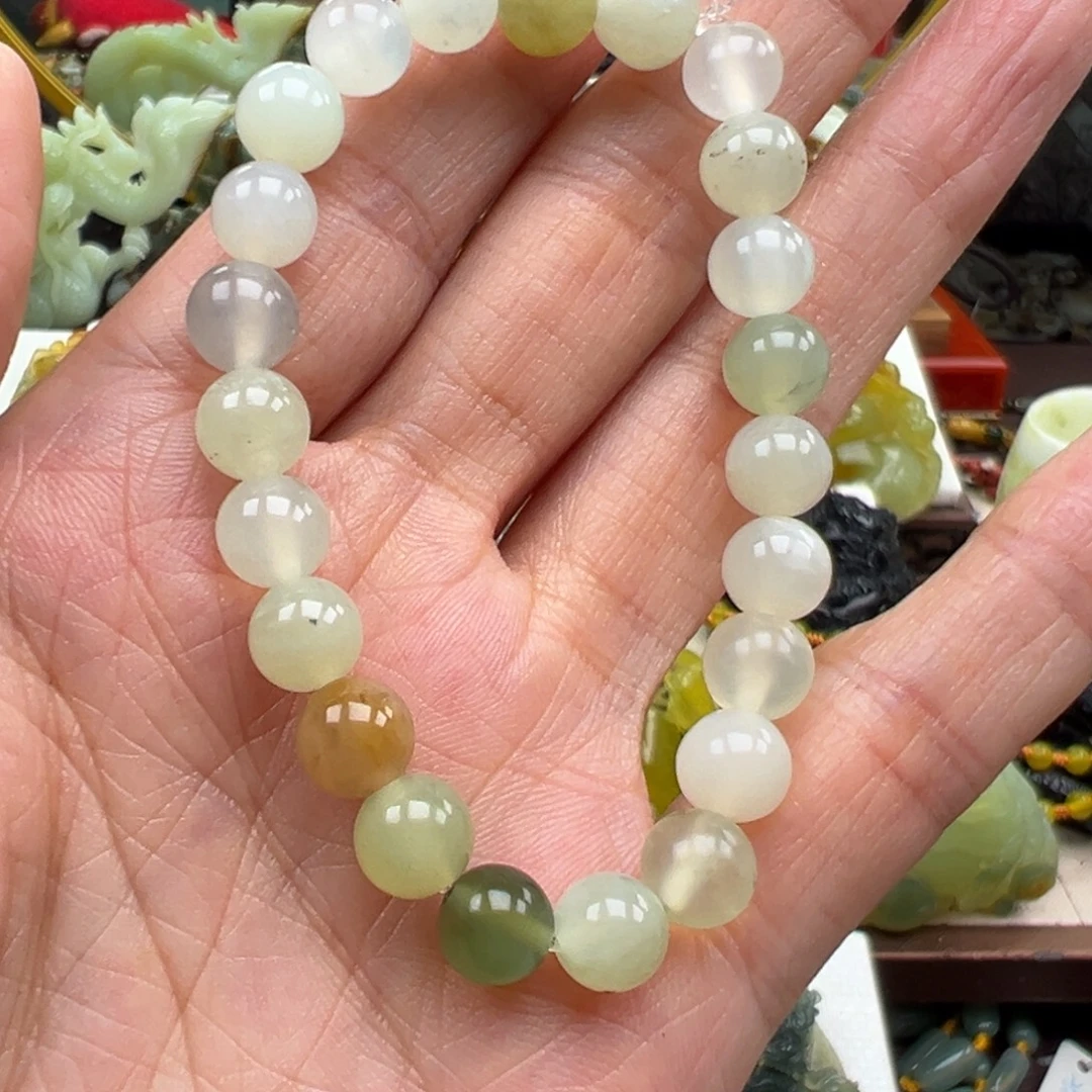 岫玉未镶嵌挂件手链