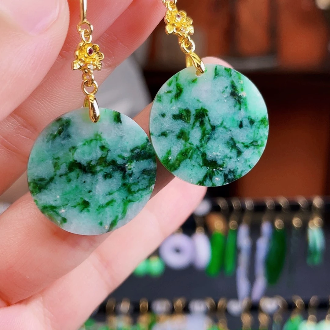 翡翠未镶嵌耳饰饰品