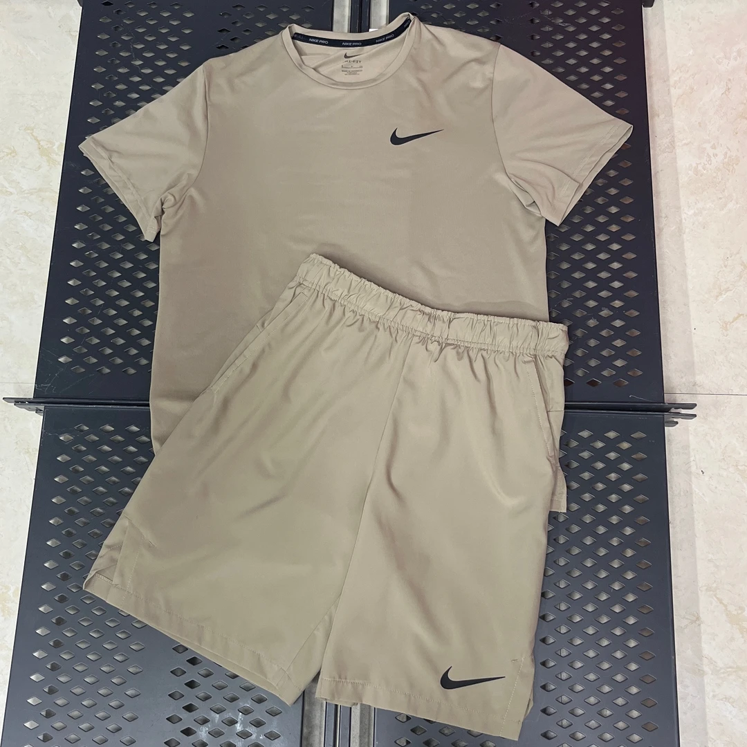 耐克/Nike夏季冰丝凉感透气运动休闲跑步健身速干短裤短袖套装