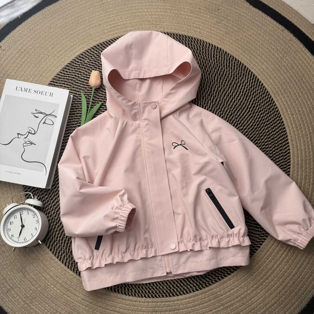 【亲子装】IEF/爱依服2025新款春季女童时尚韩版百搭冲锋衣粉色外套