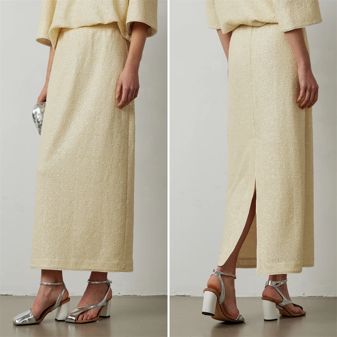 LYNEE 弹力亮片直筒半身裙女装半身裙 LGD2EST006