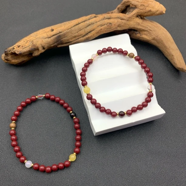 含辰砂工艺品朱砂手串-多样性发一-251122005【尺寸约5mm】