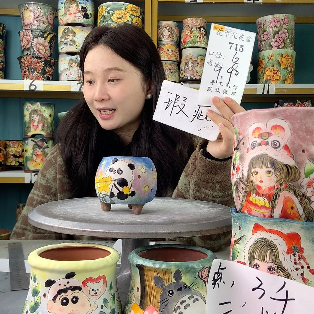 陶景德镇手工花盆715