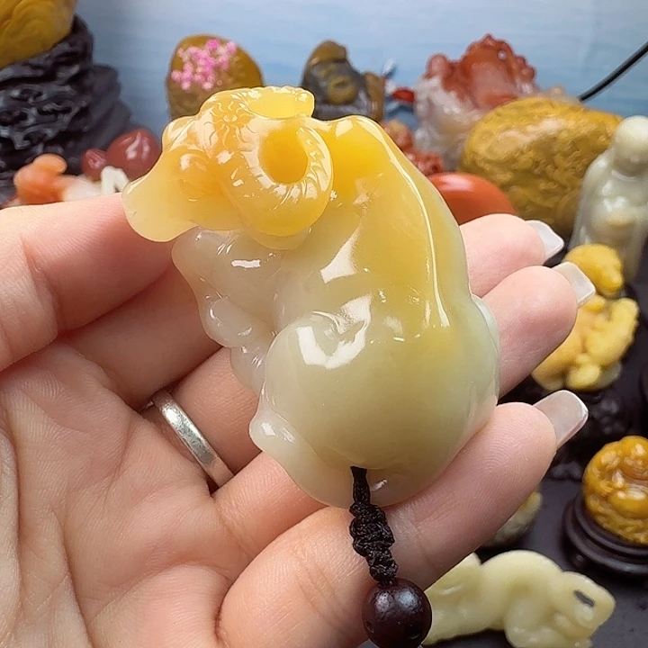 蓝***焰寿山石精品善伯洞