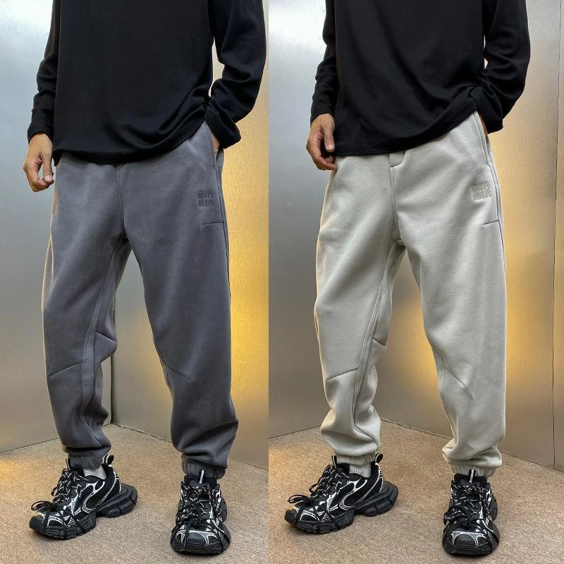 卫裤男士秋冬季潮牌加绒加厚保暖哈伦束脚裤子百搭宽松休闲运动裤