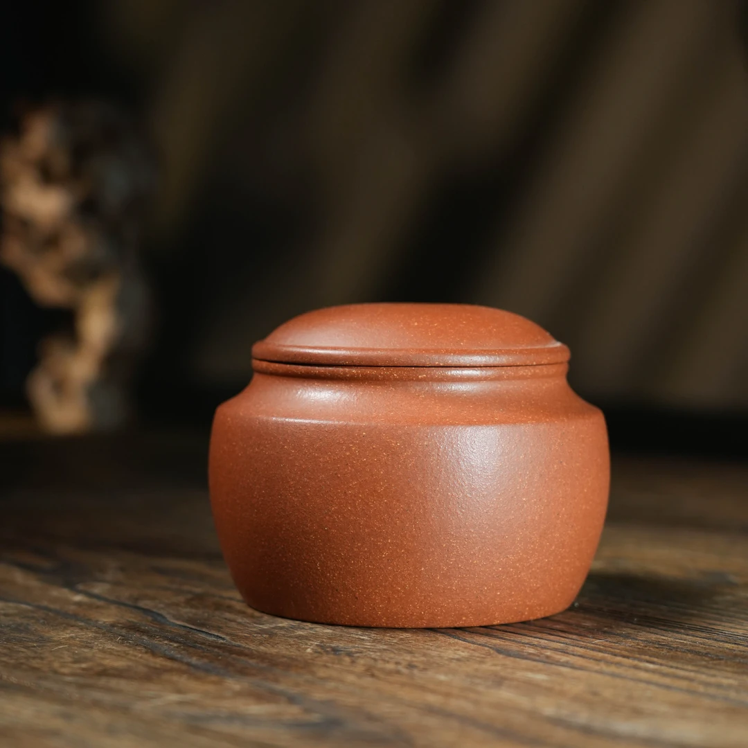 原矿黄降坡泥【茶叶罐】350克   JP 紫砂茶叶罐大号储茶罐防潮