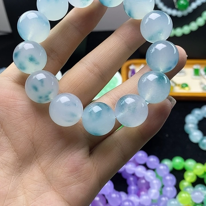 卡17飘蓝花手串（13颗）