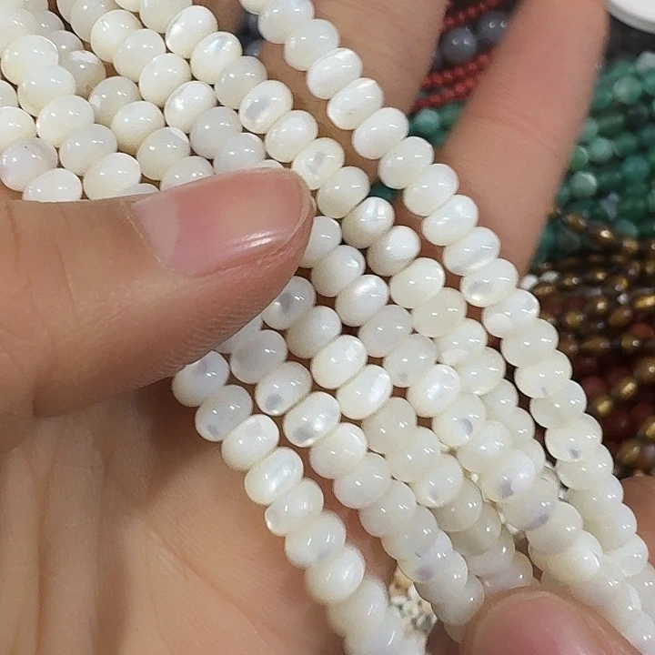 玛瑙/玉髓合金珠宝半成品一条6mm算盘珠
