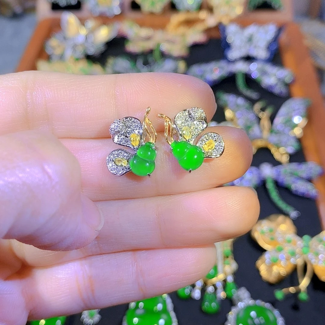 颈饰银S925镶嵌翡翠