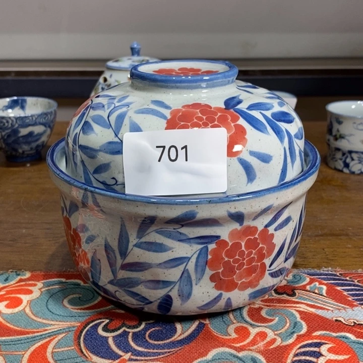 钛合金景德镇手绘红牡丹汤盅