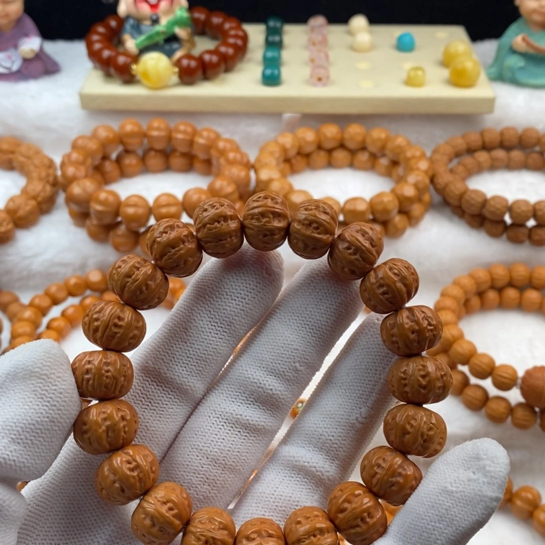 猴头核桃手串贝***粉猴头核桃