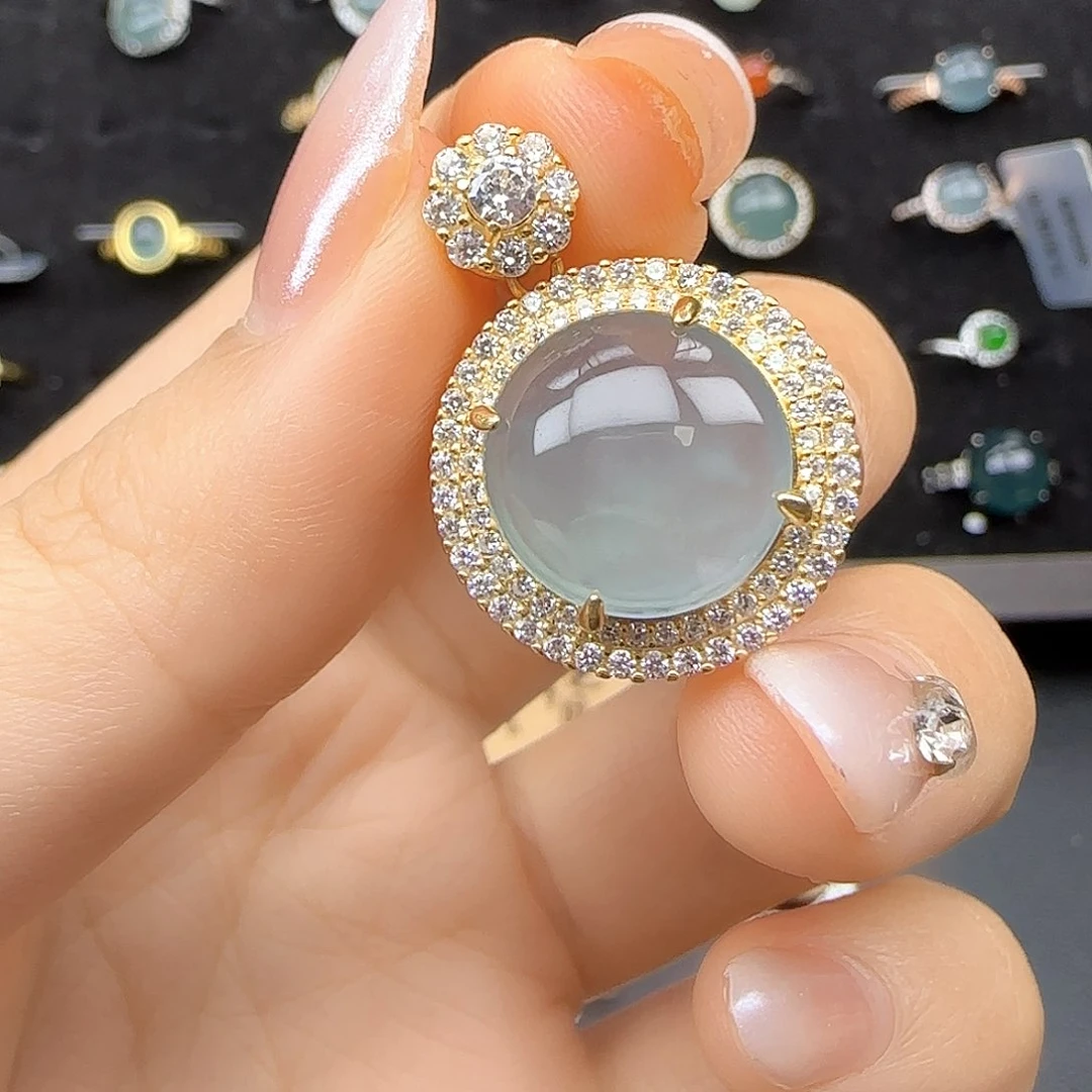 银S925镶嵌戒指翡翠