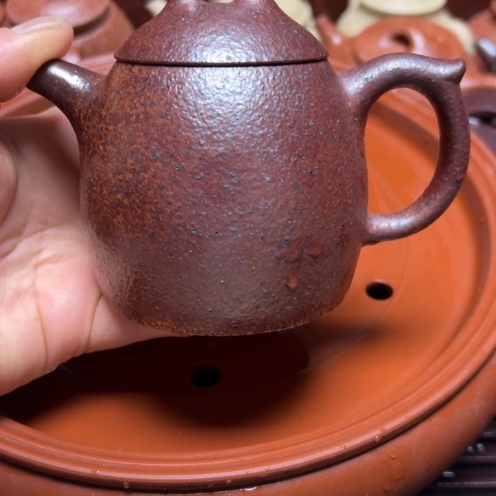 紫砂茶壶一**儿宜兴原矿金丝楠木