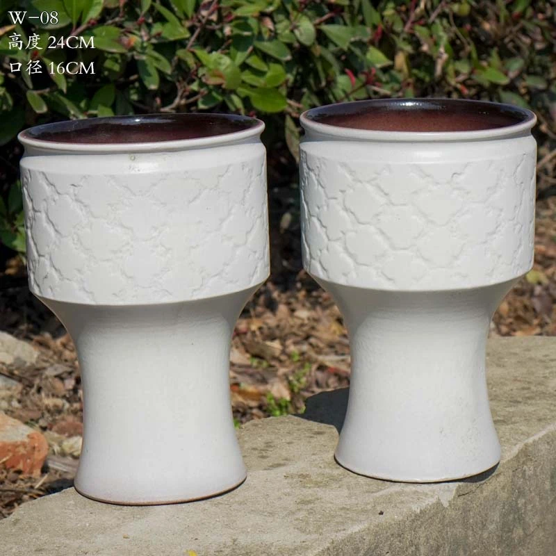 韩W2-08多肉粗陶花盆透气养根老桩法师鲜花植物专用陶瓷陶罐