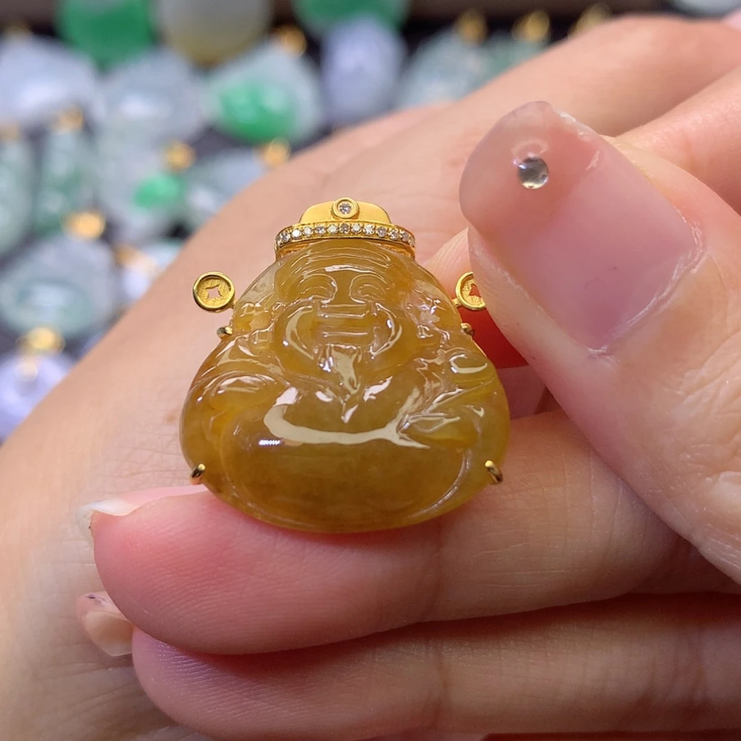 【闪购商品】吊坠(赠链)18K金镶嵌翡翠